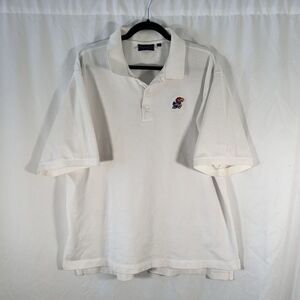 KU Jayhawks Bobby Jones Polo Shirt Men's XXL White Short Sleeve 100% Cotton